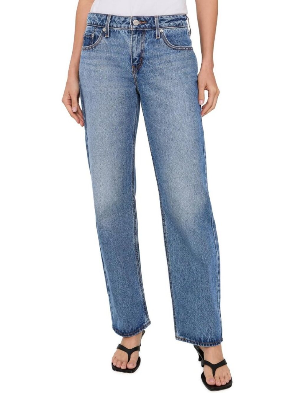 Stylish Women's Low Straight Leg Jeans - Comfortable Fit, Versatile Denim